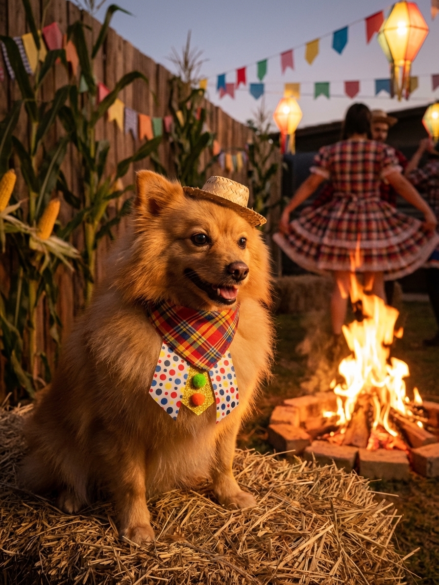 Pet transformado — tema Festa Junina